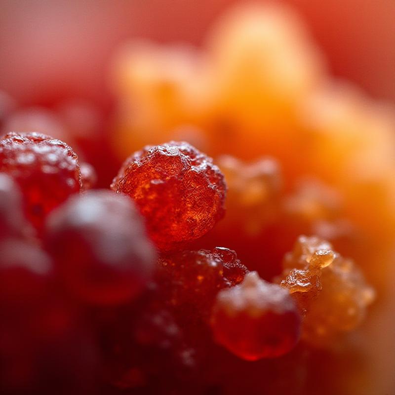 Macro shot of fresh ginger and organic berries