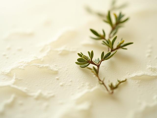 Texture of hand-made paper and dried herbs