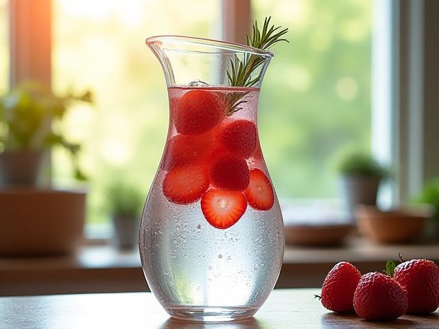 Herbal fruit infusion with seasonal berries and rosemary