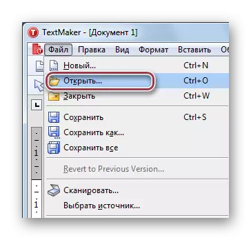 Öffnen einer Datei in TextMaker