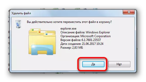 Staðfesting á eyðingu rangra File Explorer.exe