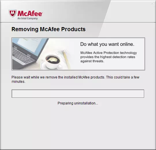 Die verwydering van McAfee Anti-Virus met behulp van McAfee Removal Tool