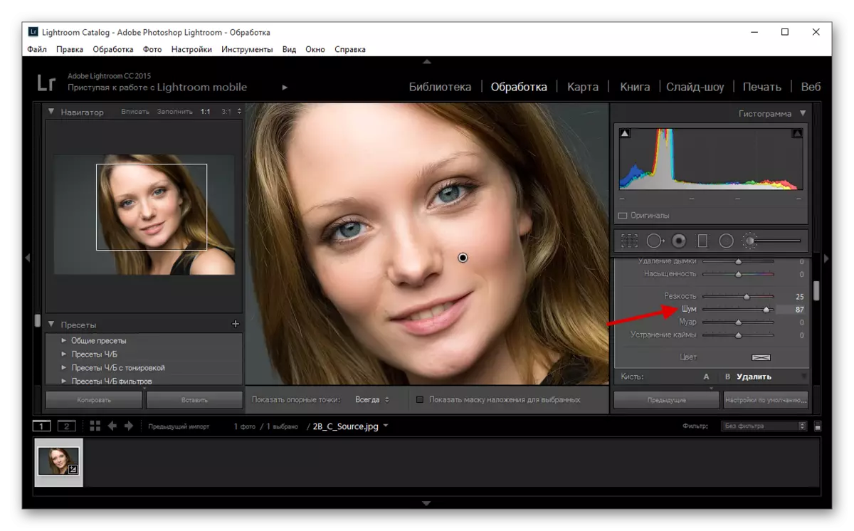 Reduir el soroll de la imatge en Adobe Photoshop Lightroom