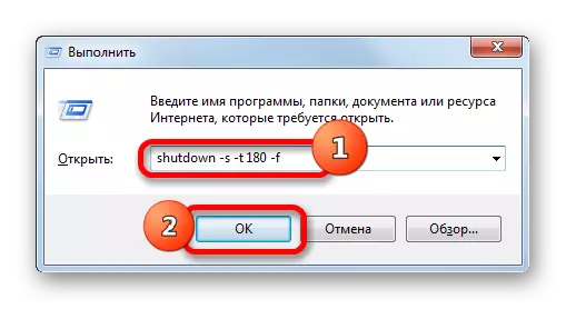 Avvio di un timer del computer tramite la finestra EXECUTE con il completamento forzato dei programmi in Windows 7