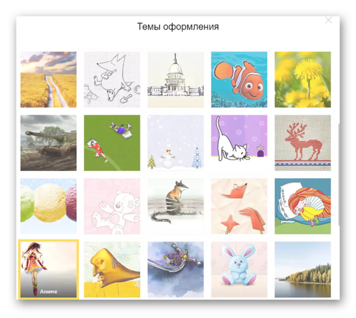 Tema's foar Yandex-post