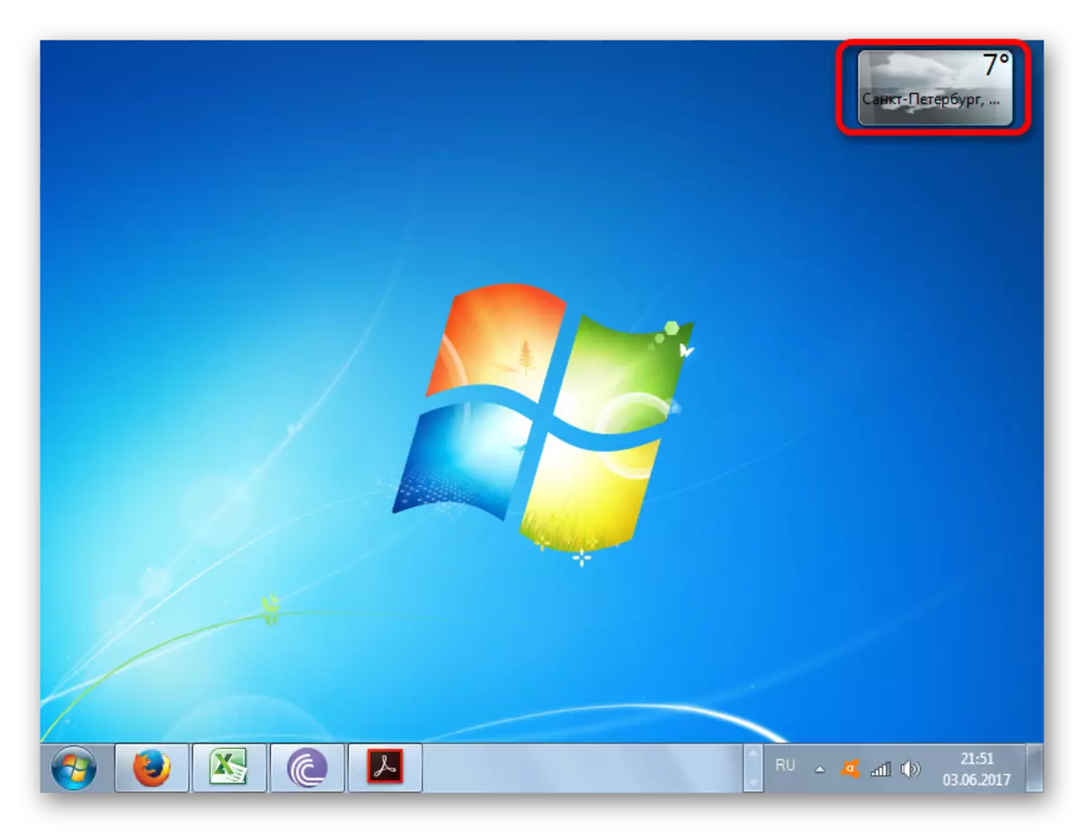 Zur Verfügung gestallt an de Wetter Gadget an Windows 7