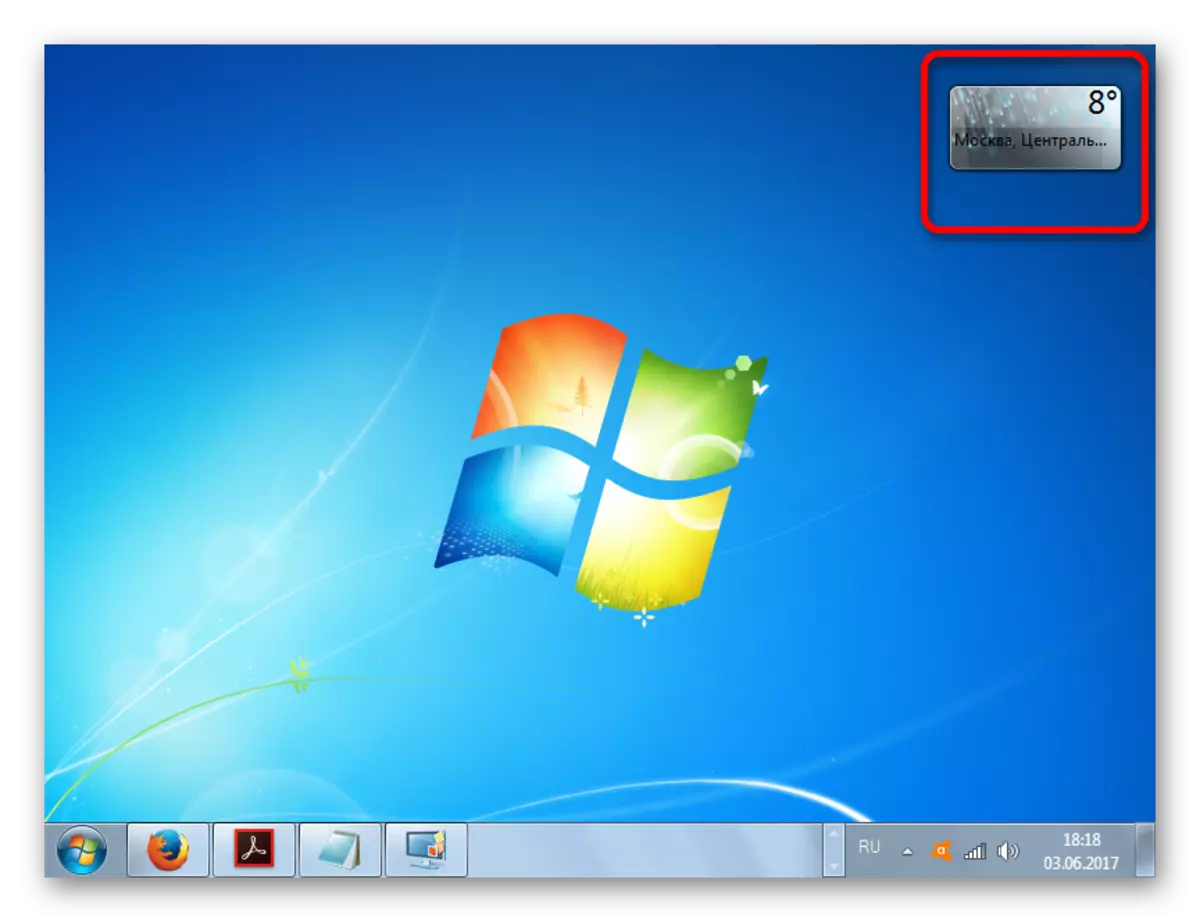 Seoladh Gadget Aimsire i Windows 7
