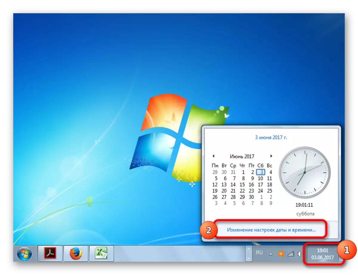 Gaan na die datum en tyd instellings in Windows 7 te verander
