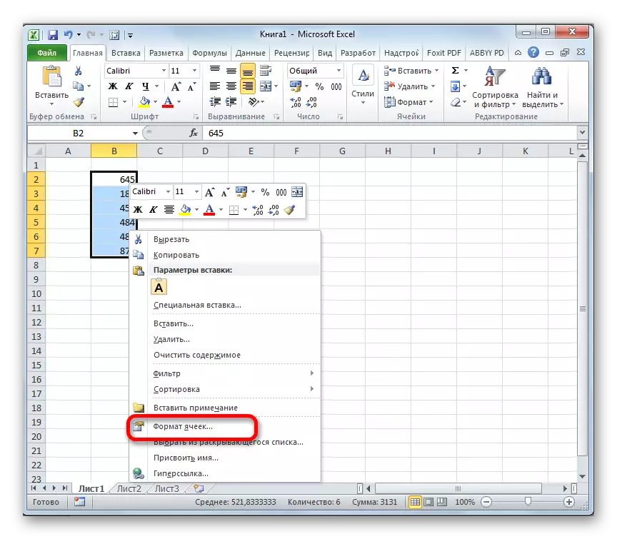 Cambia á xanela de formatado en Microsoft Excel