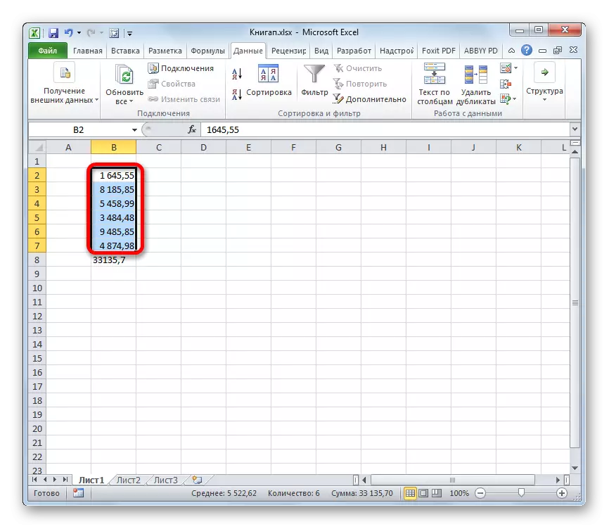 Separerar accepterat det vanliga formatet i Microsoft Excel