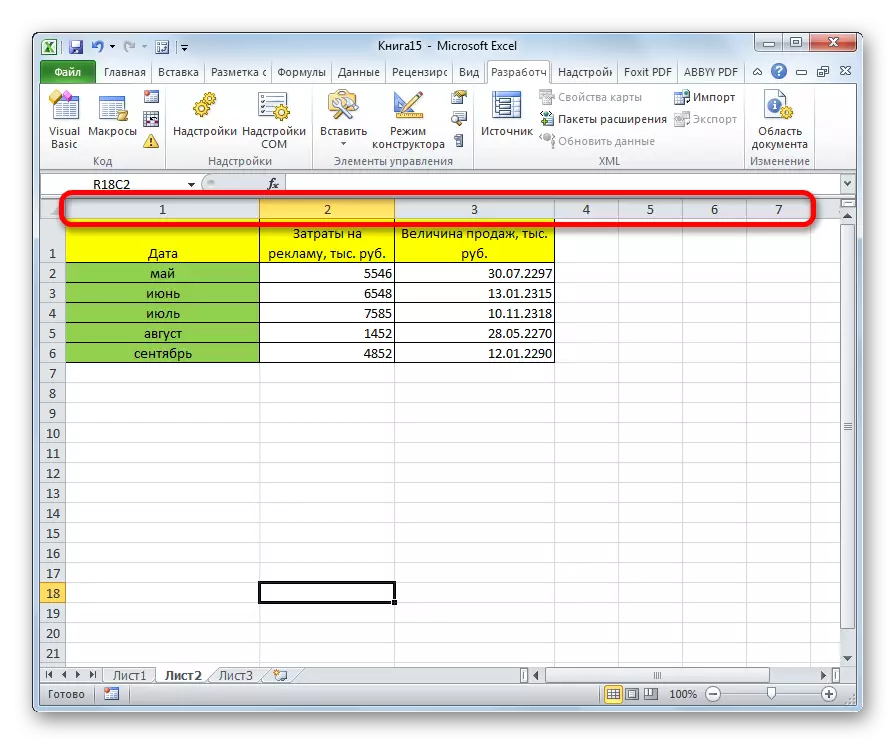 Digitale Bezeichnung von Spaltennamen in Microsoft Excel