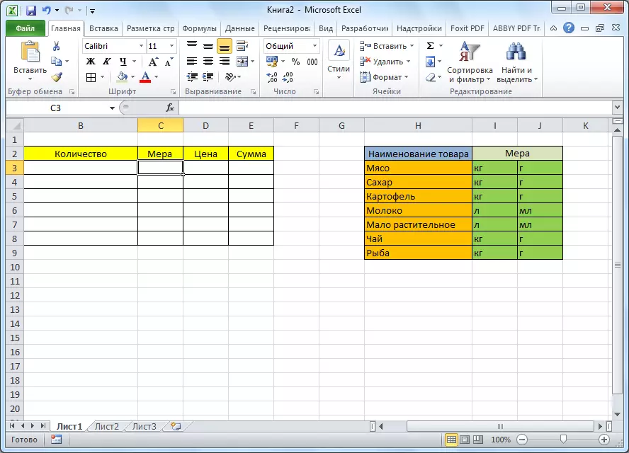 Tabelat në Microsoft Excel