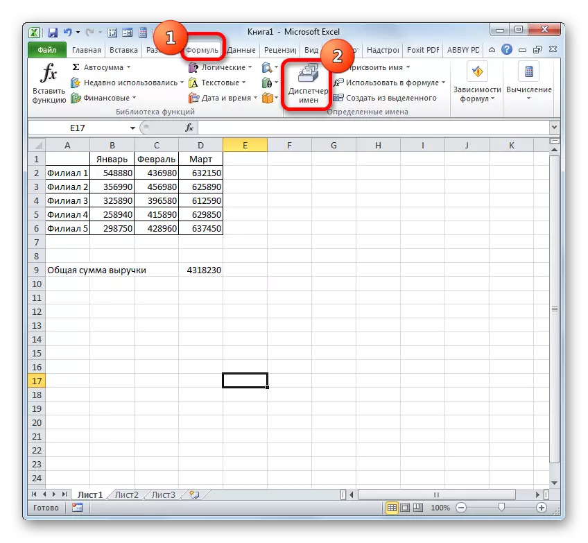 Vai a Nomi Manager in Microsoft Excel