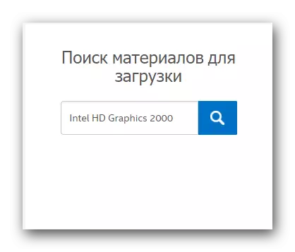 Me sisestame Intel HD Graphics 2000 mudeli nime otsinguväljale