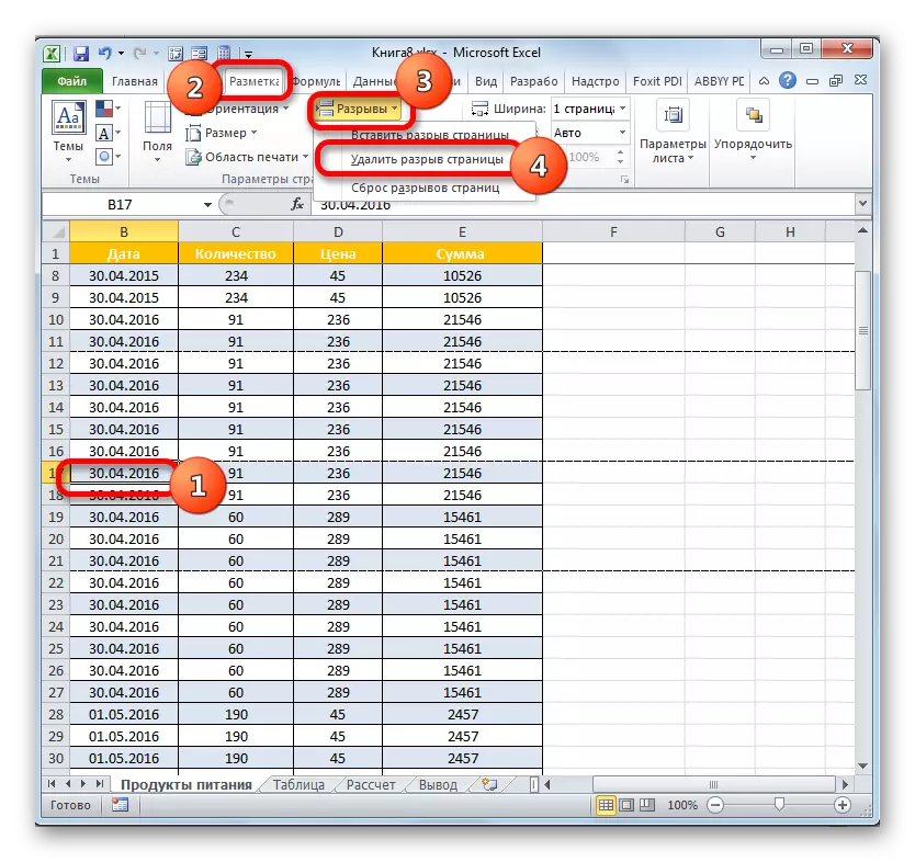 Overgang naar verwijdering van één pagina-pauze in Microsoft Excel