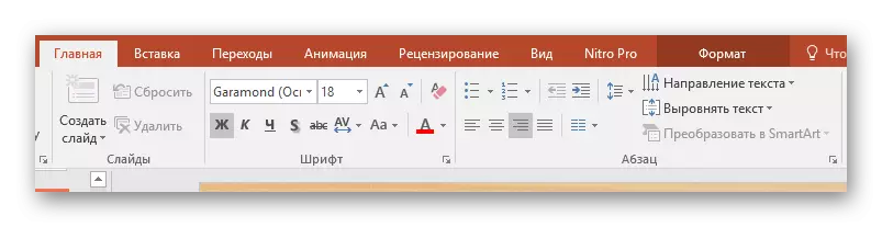 Panou de editare a textului în șabloane în PowerPoint