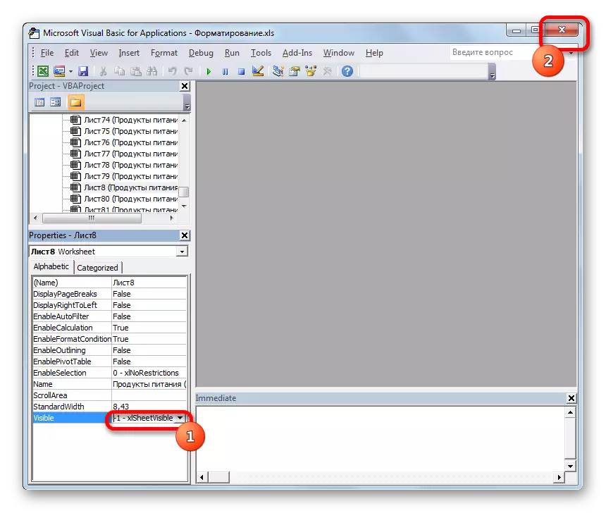 Ativar visibilidade da folha no editor de macros no Microsoft Excel