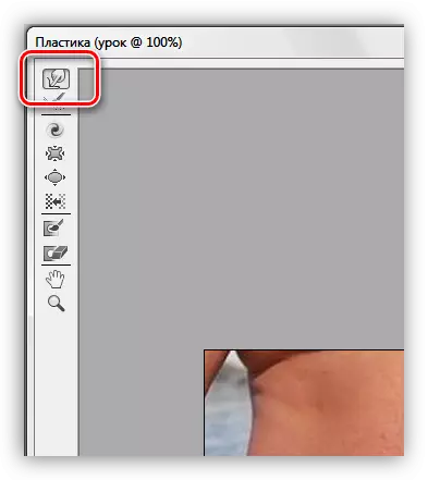 Deformatsiooni tööriist plastist plugin, et vähendada Belly Photoshopis