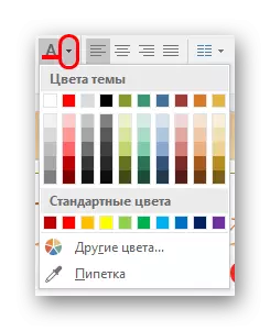 Detaljert tekstfarge redigeringspanel i PowerPoint