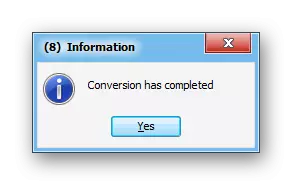 Procedimento de conversão concluído no programa Abex HTML para o Excel Conversor