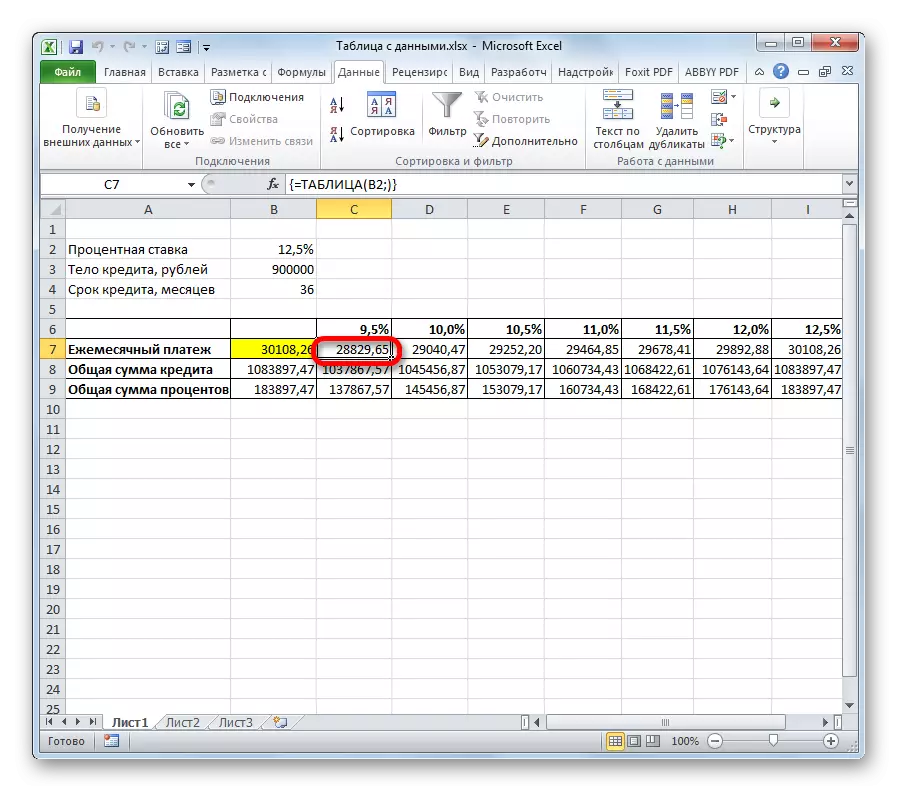 Microsoft Excel-də qəbul edilə bilən aylıq ödəniş səviyyəsi