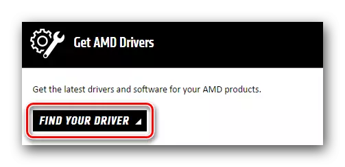 Noklikšķiniet uz pogas Atrast draivera pogu AMD tīmekļa vietnē