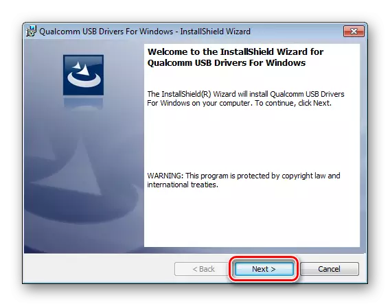 Ajurien asentaminen Qualcomm USB ajurit Windows ensimmäinen Auto ohjelmistoikkunan