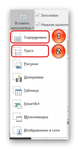 Opcije područja teksta u PowerPoint