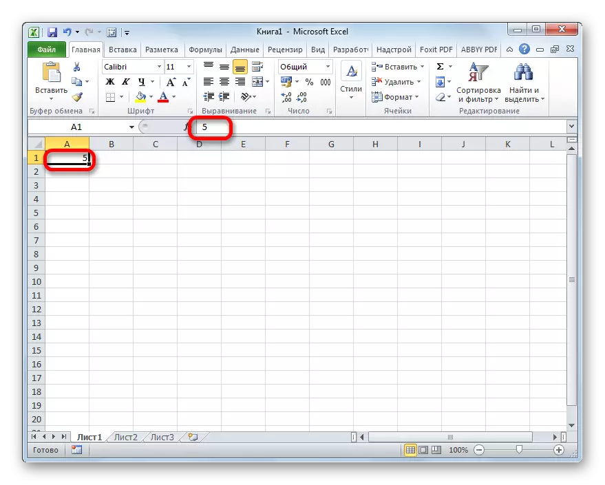 Az 5. szám a Microsoft Excel alkalmazásban