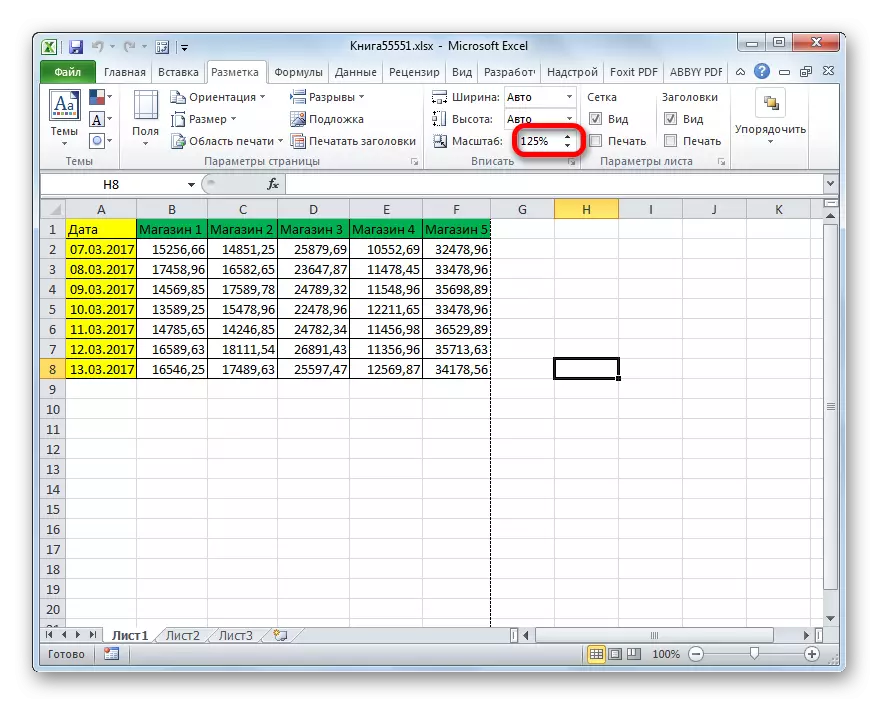 Páxina de escala para imprimir aumentou en Microsoft Excel