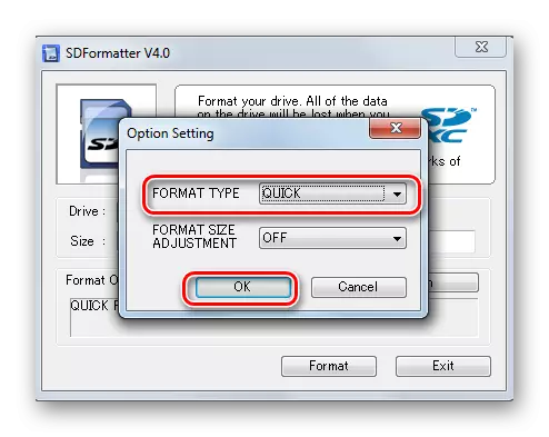 Option Windows v SDFormatch