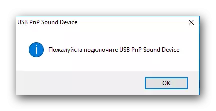 Správa o potrebe pripojenia audio zariadenia USB