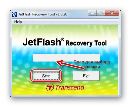 Formato a través da ferramenta de recuperación de JetFlash