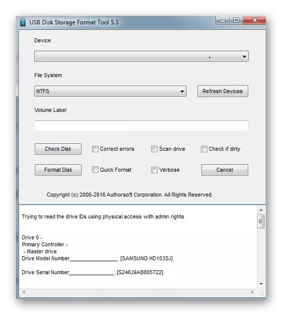 HP USB Disk Storage Format Tool Interface