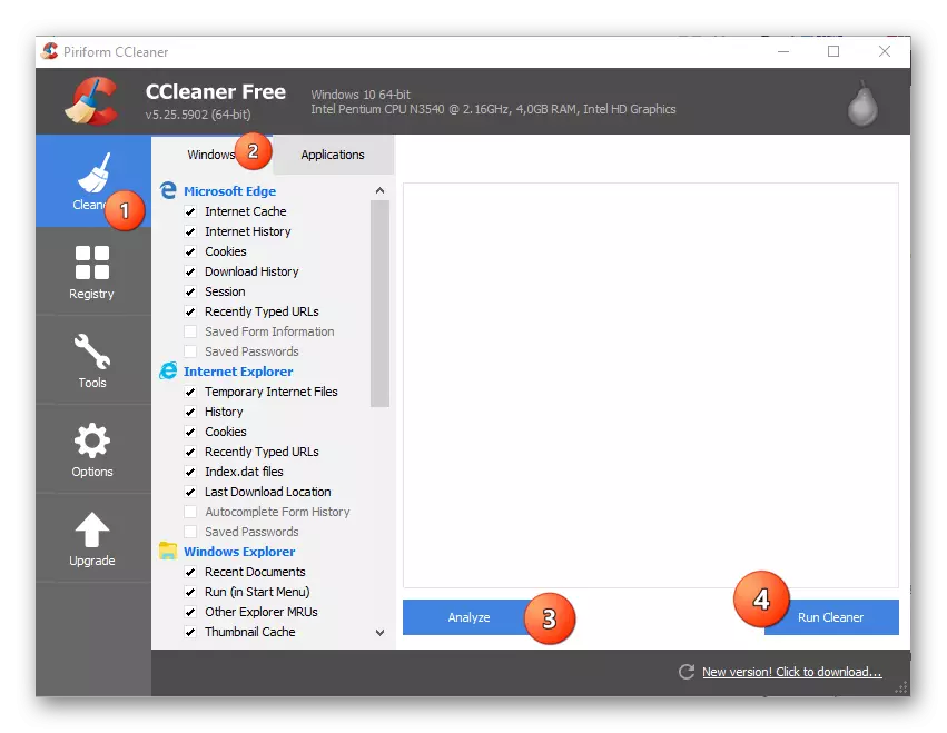 Interface CCleaner