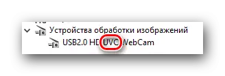 Un esempio del nome della fotocamera UVC