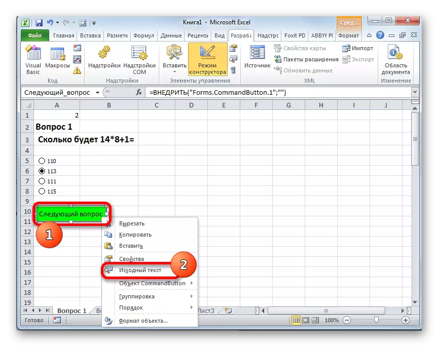 Transició a el text d'origen en Microsoft Excel