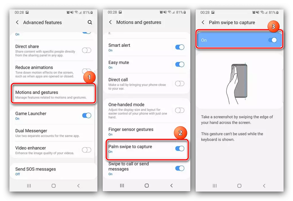 Aktifkan Fungsi Snapshot Palm untuk menghapus Screenshot di Samsung Galaxy S20