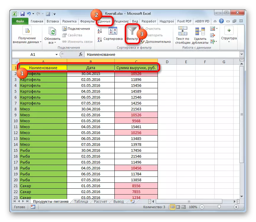 在Microsoft Excel中啟用Formatted表的篩選