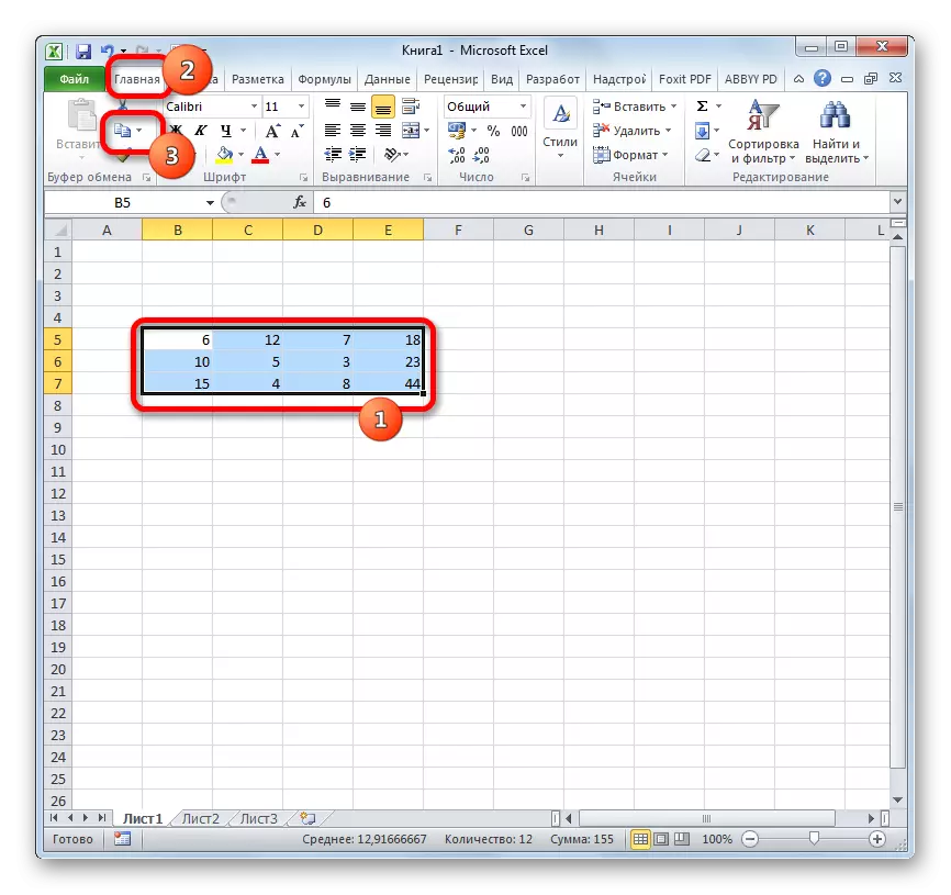Copia della matrice in Microsoft Excel