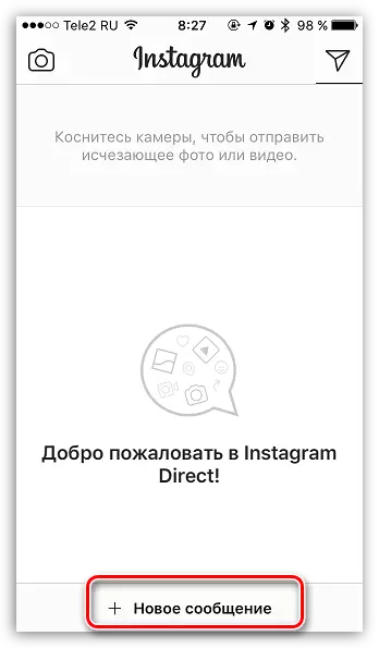 Novo sporočilo v Instagramu