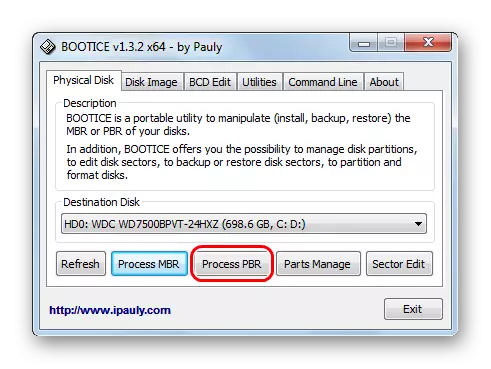 Przycisk Process PBR w Bootice