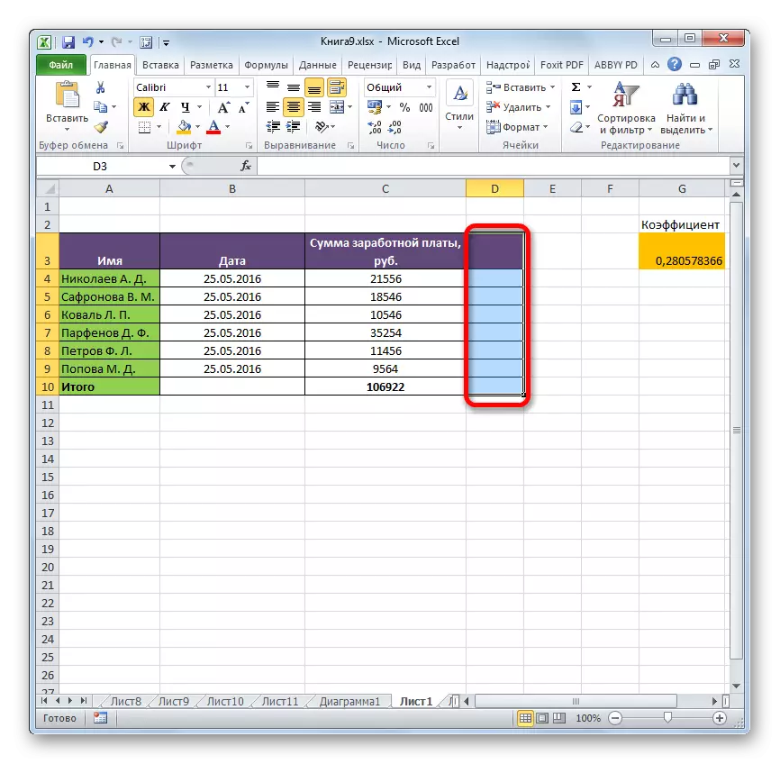 Cynnwys wedi'i buro yn Microsoft Excel