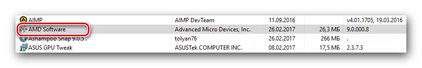 Selección de filas de software AMD