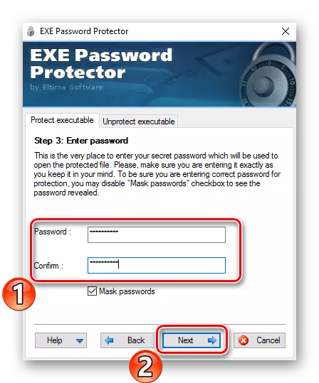 Третій крок в EXE Password