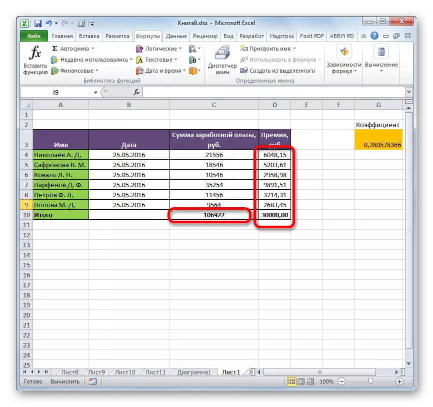 Displeja formulas atspējotas Microsoft Excel