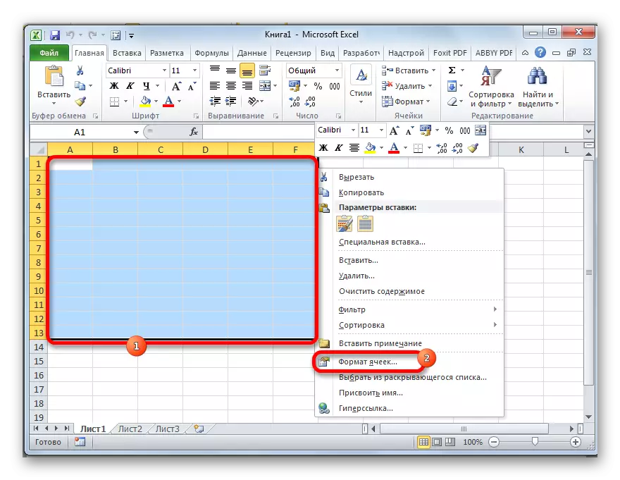 Övergång till cellformat i Microsoft Excel