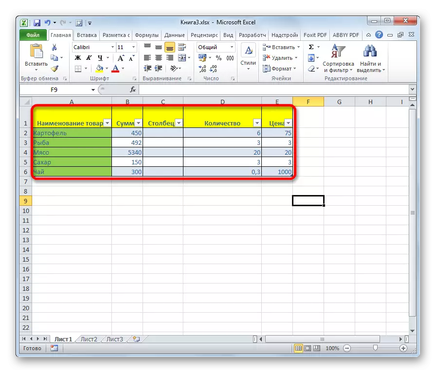 Tabla inteligente en Microsoft Excel