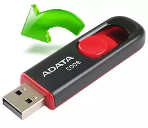 Slik gjenoppretter du A-Data-ikonet USB