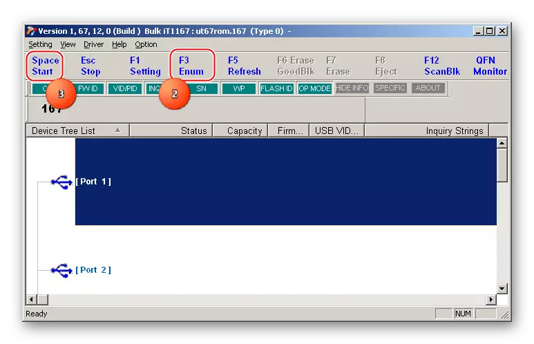 IT1167 Finestra del programma MPTool